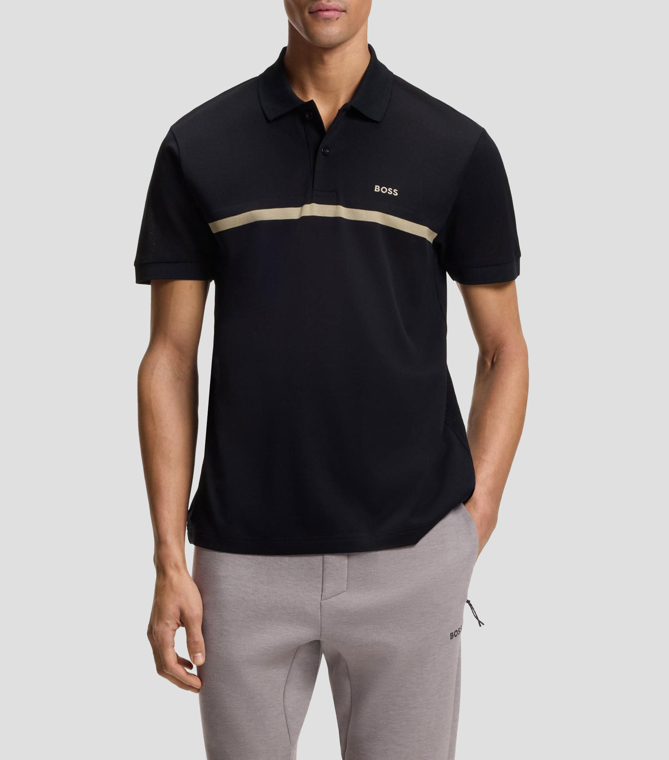 Polo Paddy tejido de algodón con rayas horizontales Hombre